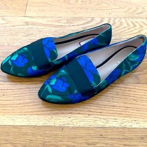 Size 8. Blue loafers.
